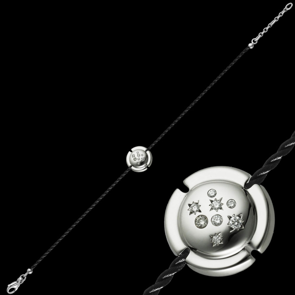 Franck Pecquery Joaillier Collection « L’AIR DU TEMPS » Bracelet chaine Or gris et Diamants