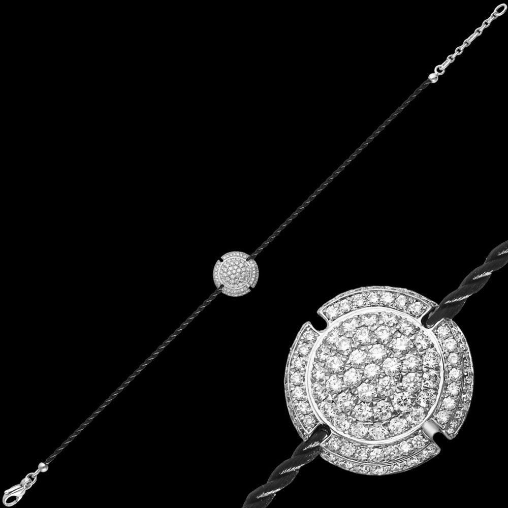 Franck Pecquery Joaillier Collection « L’AIR DU TEMPS » Bracelet chaine Or gris et Diamants